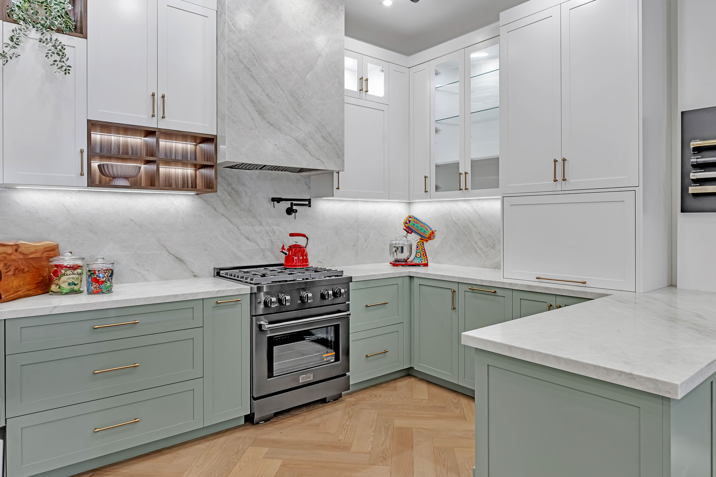 Custom drapery installation in Bay Area home